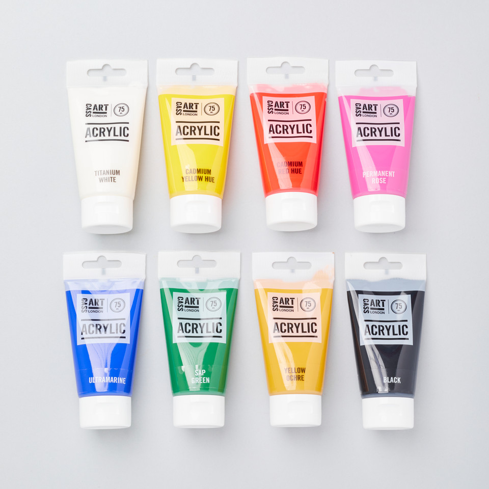 Cass Art Acrylic 75ml Assorted Colours Set of 8