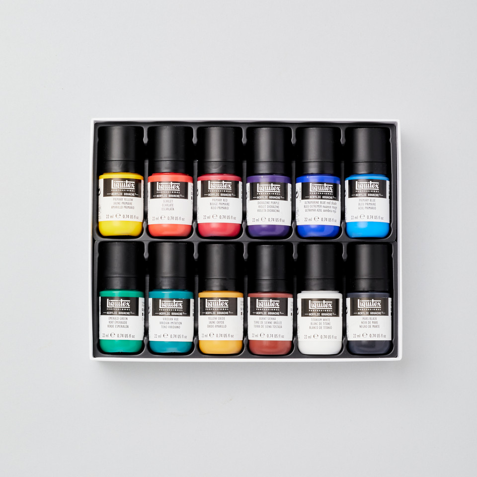 Liquitex Professional Acrylic Gouache Essentials Set of 12 x 22ml