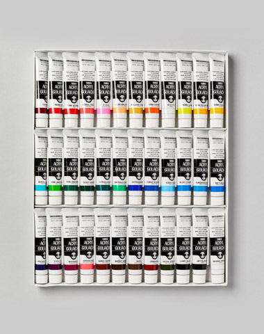 Turner Acrylic Gouache 20ml Assorted Colours Set of 36